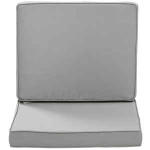 Lot de 2 coussins de chaise coussins d'assise déhoussables grand confort coussins matelassé rembourré mousse tissu polyester gris clair