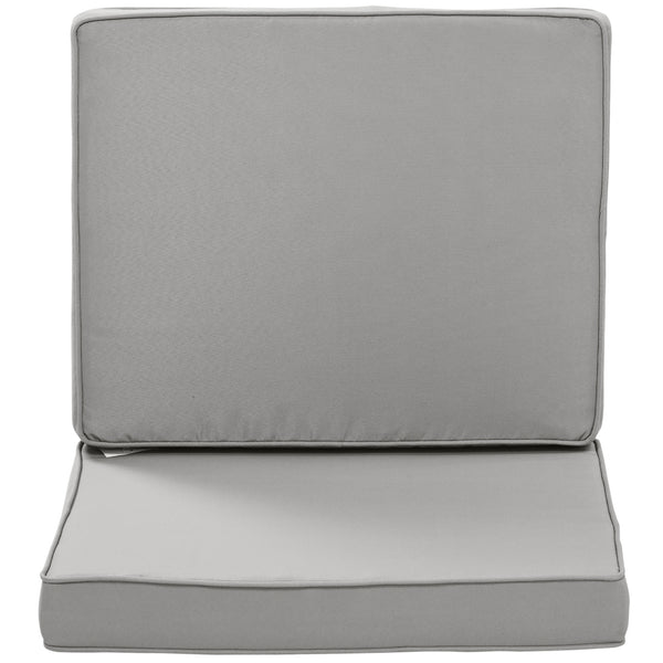Lot de 2 coussins de chaise coussins d'assise déhoussables grand confort coussins matelassé rembourré mousse tissu polyester gris clair