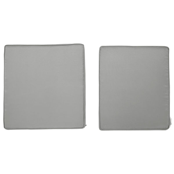 Lot de 2 coussins de chaise coussins d'assise déhoussables grand confort coussins matelassé rembourré mousse tissu polyester gris clair