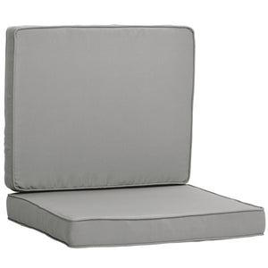 Lot de 2 coussins de chaise coussins d'assise déhoussables grand confort coussins matelassé rembourré mousse tissu polyester gris clair