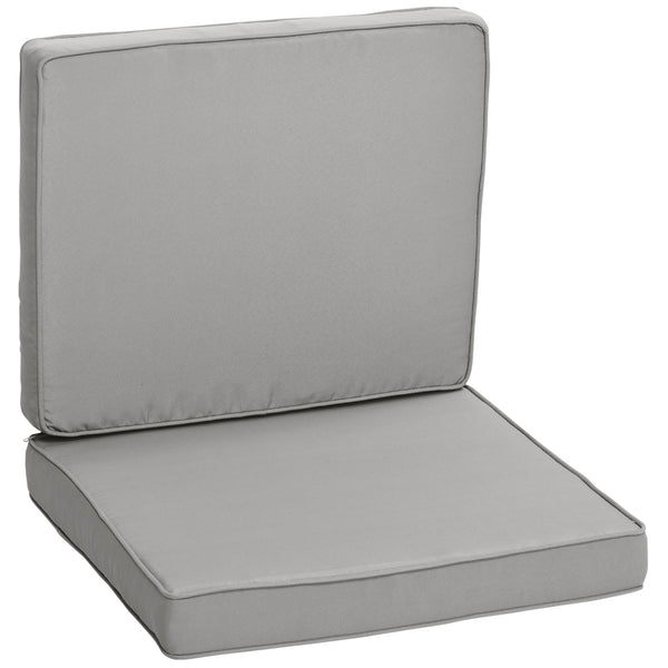Lot de 2 coussins de chaise coussins d'assise déhoussables grand confort coussins matelassé rembourré mousse tissu polyester gris clair