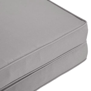 Lot de 2 coussins de chaise coussins d'assise déhoussables grand confort coussins matelassé rembourré mousse tissu polyester gris clair