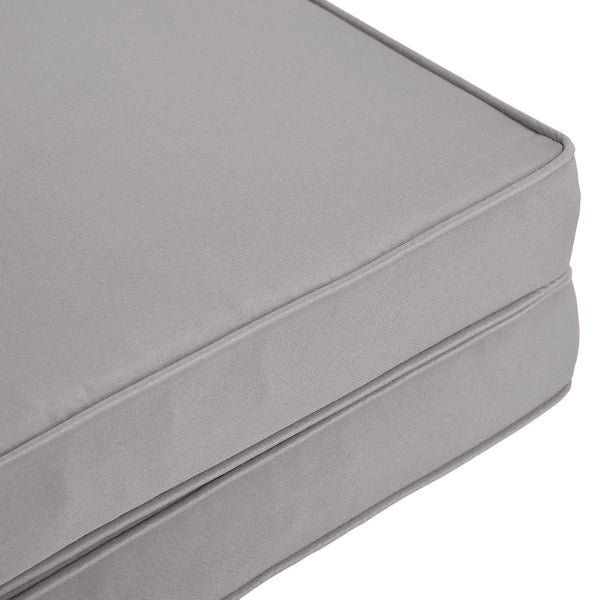 Lot de 2 coussins de chaise coussins d'assise déhoussables grand confort coussins matelassé rembourré mousse tissu polyester gris clair