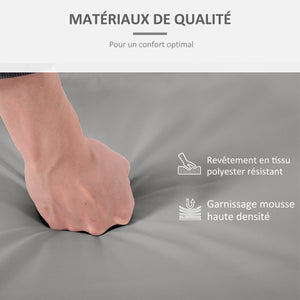Lot de 2 coussins de chaise coussins d'assise déhoussables grand confort coussins matelassé rembourré mousse tissu polyester gris clair