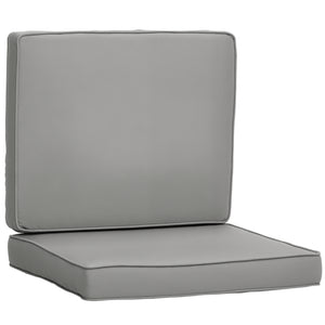 Lot de 2 coussins de chaise coussins d'assise déhoussables grand confort coussins matelassé rembourré mousse tissu polyester gris clair