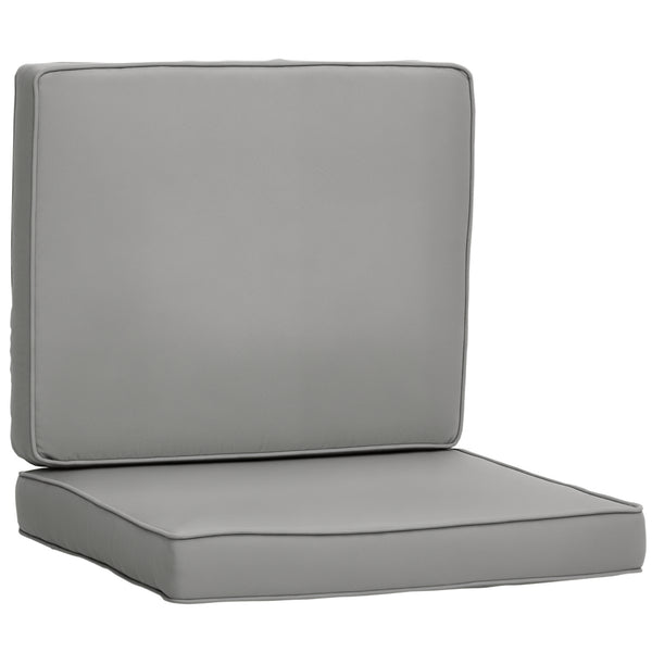 Lot de 2 coussins de chaise coussins d'assise déhoussables grand confort coussins matelassé rembourré mousse tissu polyester gris clair