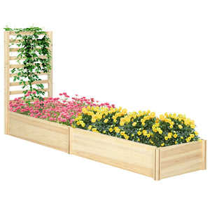 Jardinière avec treillis carré potager en bois 230 x 60 x 110 cm effet bois naturel
