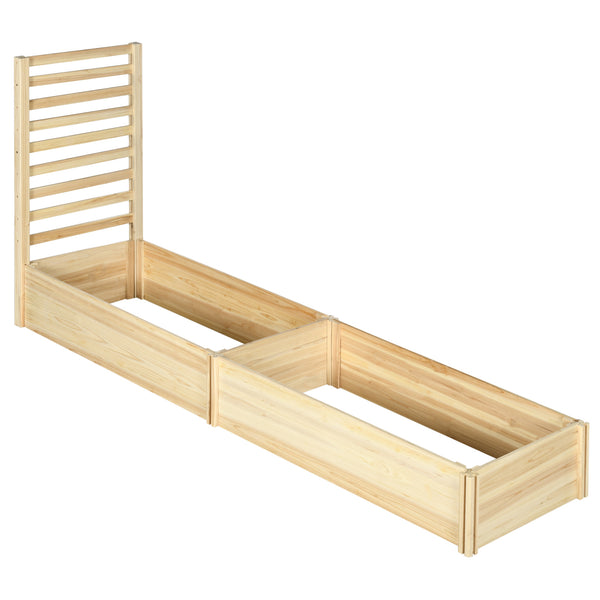 Jardinière avec treillis carré potager en bois 230 x 60 x 110 cm effet bois naturel