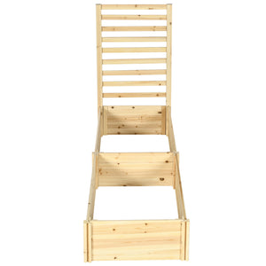 Jardinière avec treillis carré potager en bois 230 x 60 x 110 cm effet bois naturel