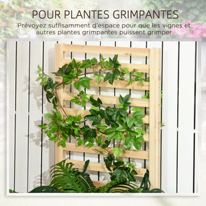 Jardinière avec treillis carré potager en bois 230 x 60 x 110 cm effet bois naturel