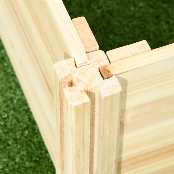 Jardinière avec treillis carré potager en bois 230 x 60 x 110 cm effet bois naturel