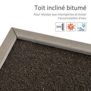 Armoire de jardin abri jardin remise pour outils sur pied dim. 87L x 46,5l x 96,5H cm  étagère portes persiennes toit bitumé gris