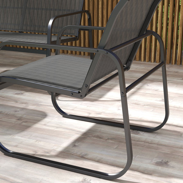 Salon de jardin ensemble de mobilier de jardin 4 pièces avec 2 fauteuils 1 canapé 2 places d'extérieur et table basse avec plateau en verre trempé noir