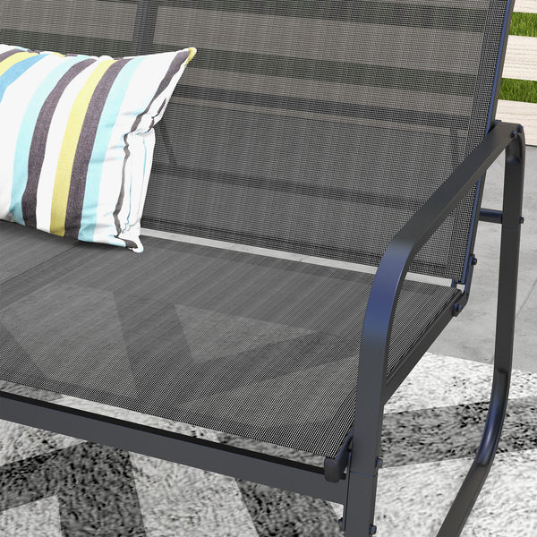 Salon de jardin ensemble de mobilier de jardin 4 pièces avec 2 fauteuils 1 canapé 2 places d'extérieur et table basse avec plateau en verre trempé noir