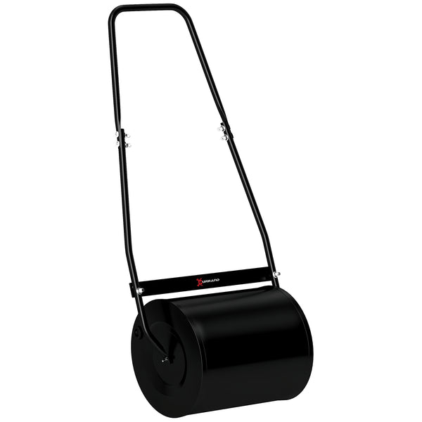 Rouleau à Gazon Jardin en Acier avec poignée dim. 47L x 32l x 105H cm lestage Max. 30 L Noir