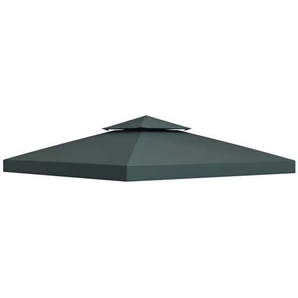 Toit de Rechange pour Pavillon de Jardin en Métal Partyzelt Polyester 3x3m Gris Anthracite