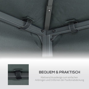 Toit de Rechange pour Pavillon de Jardin en Métal Partyzelt Polyester 3x3m Gris Anthracite