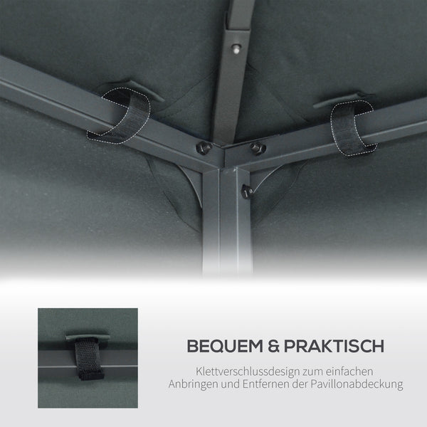 Toit de Rechange pour Pavillon de Jardin en Métal Partyzelt Polyester 3x3m Gris Anthracite