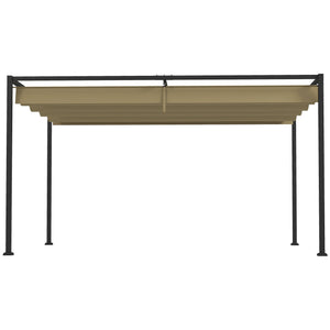 Pergola coulissante pergola rétractable 3 x 2 m structure métal époxy anticorrosion toile polyester haute densité 180 g/m² incluse kaki