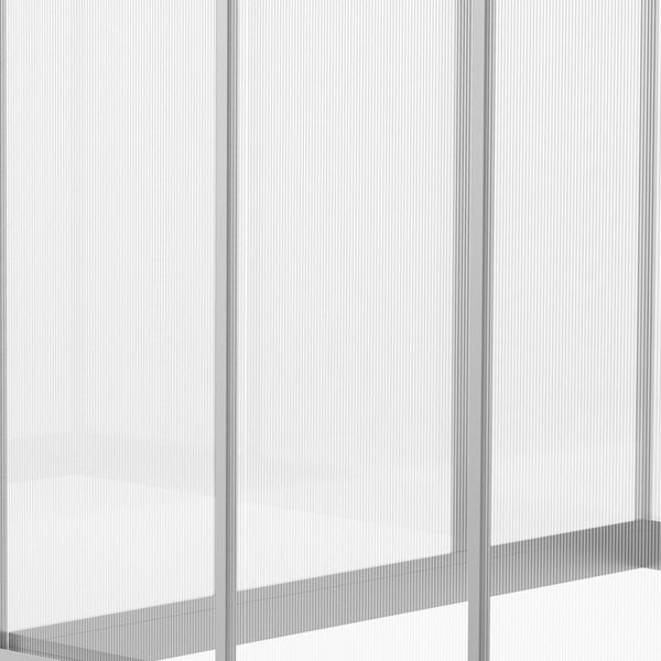 Serre de Jardin Aluminium Polycarbonate 4,6 m² dim. 2,42L x 1,9l x 1,95H m Lucarne Porte loquet