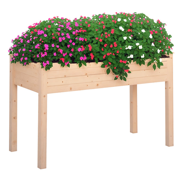 Jardinière sur Pieds Potager dim. 122L x 56l x 76H cm Inserts d'irrigation + Feutre de Drainage Inclus Bois Massif Sapin