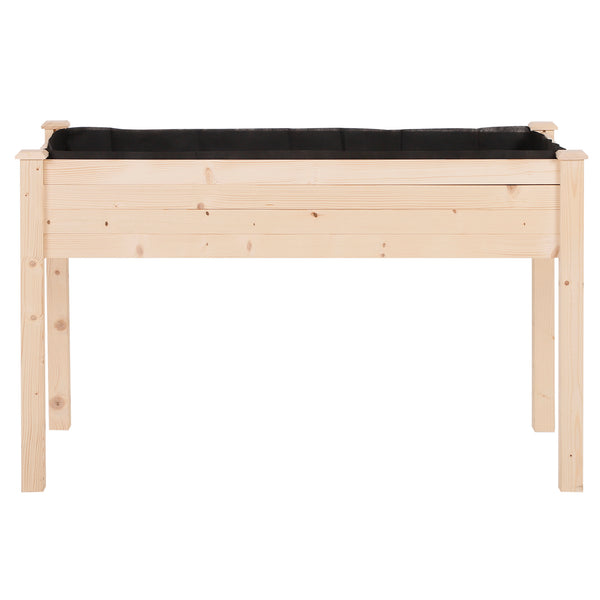 Jardinière sur Pieds Potager dim. 122L x 56l x 76H cm Inserts d'irrigation + Feutre de Drainage Inclus Bois Massif Sapin