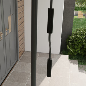 Store banne autoportant manuel auvent rétractable 1,5L x 1,2l x 2,1-3H m inclinaison réglable pour balcon sans trous à percer métal alu polyester sable