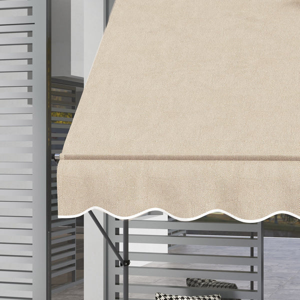 Store banne autoportant manuel auvent rétractable 1,5L x 1,2l x 2,1-3H m inclinaison réglable pour balcon sans trous à percer métal alu polyester sable