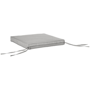 Lot de 2 Coussins de Chaise Fauteuil de Jardin Coussins d'assise déhoussables Rembourrage 5 cm Tissu Polyester dim. 45L x 45l cm Gris clair