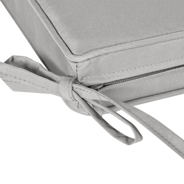 Lot de 2 Coussins de Chaise Fauteuil de Jardin Coussins d'assise déhoussables Rembourrage 5 cm Tissu Polyester dim. 45L x 45l cm Gris clair