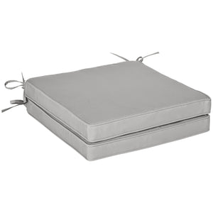 Lot de 2 Coussins de Chaise Fauteuil de Jardin Coussins d'assise déhoussables Rembourrage 5 cm Tissu Polyester dim. 45L x 45l cm Gris clair