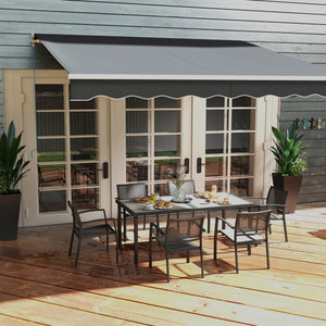 Salon de jardin en acier ensemble salle à manger de jardin 7 pièces avec 1 table et 6 chaises empilables en métal époxy textilène gris foncé