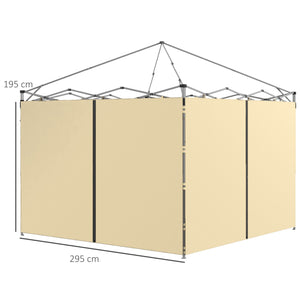 Parois latérales de Rechange Barnum panneaux latérals pour tonnelle 3 x 3 ou 3 x 6 m 2 pièces beige