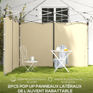 Parois latérales de Rechange Barnum panneaux latérals pour tonnelle 3 x 3 ou 3 x 6 m 2 pièces beige