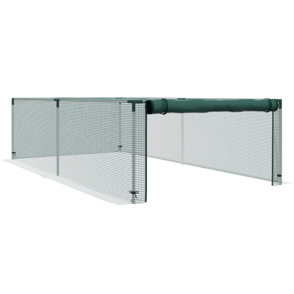 Serre de jardin serre à tomates filet protection porte zippée enroulable HDPE, dim. 125L x 248l x 62,5H cm
