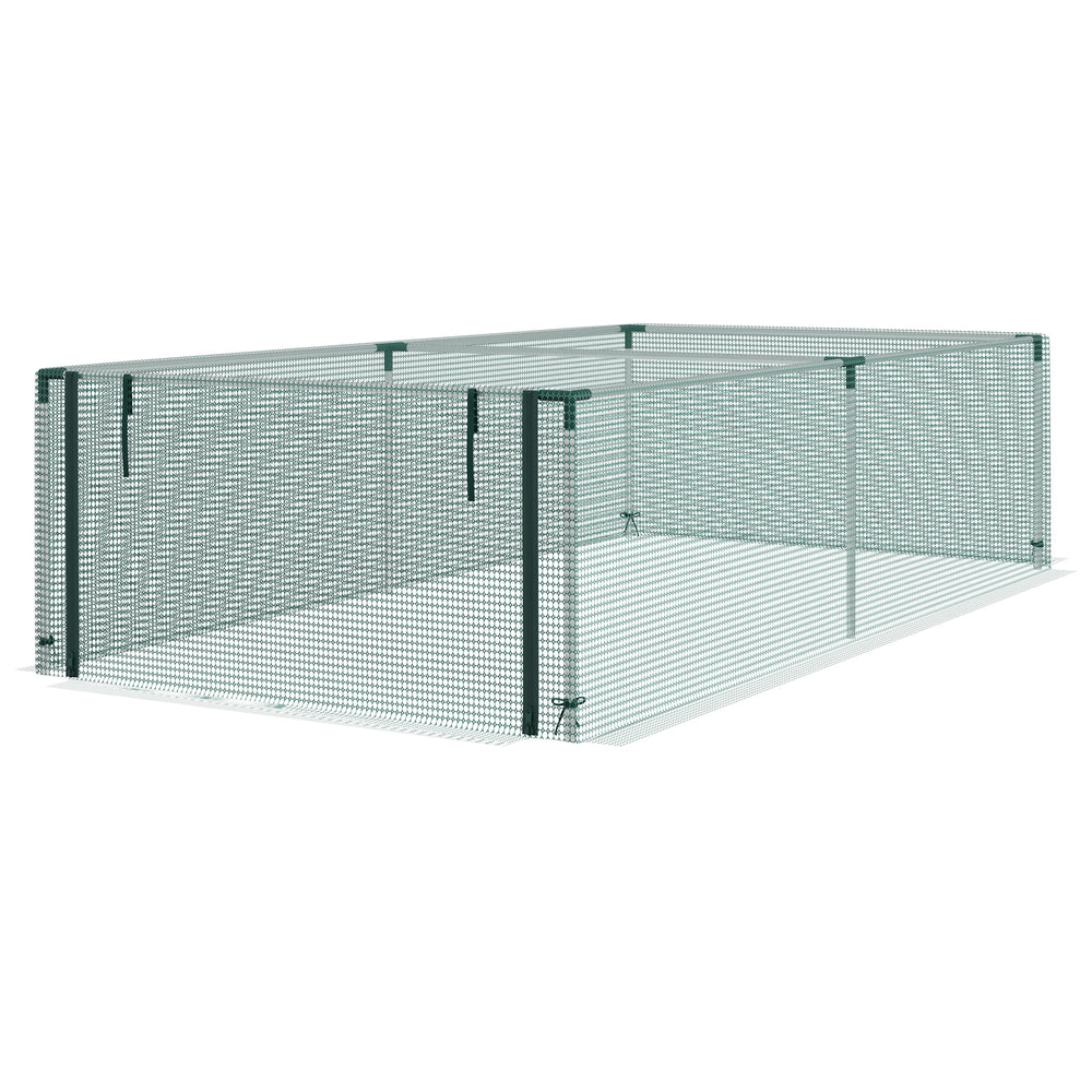 Serre de jardin serre à tomates filet protection porte zippée enroulable HDPE, dim. 125L x 248l x 62,5H cm