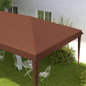 Tonnelle pliante 3x6m tonnelle de jardin extérieur barnum de jardin pop-up pliant sac inclus acier époxy oxford haute densité marron