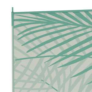 Tapis de jardin tapis d'extérieur réversible 365L x 274l cm imperméable motif feuillage avec sac de transport pour terrasse balcon camping, vert crème