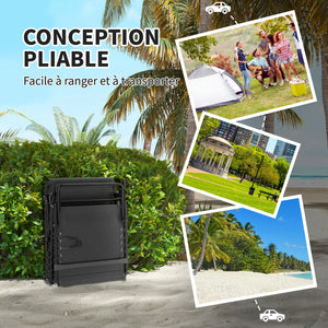 Bain de soleil, chaise longue pliante avec coussin, appuie-tête, poche latérale, textilène, transat jardin extérieur inclinable de plage camping piscine terrasse 58 x 189 x 32,5 cm noir