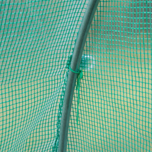 Bâche de Rechange Serre Tunnel 6 m², bâche 3 x 2 x 2 m PE Anti-UV imperméable 6 fenêtres + Porte Enroulable zippée Vert