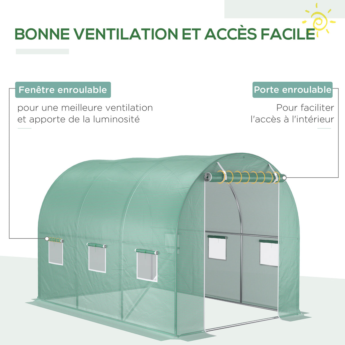 Bâche De Rechange Polyéthylène Armé 140g/m² Pour Serre Tunnel OXEO 760154