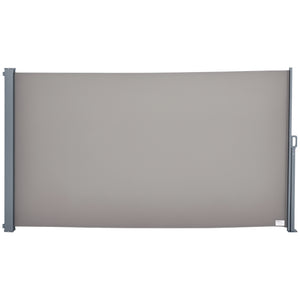 Store latéral brise-vue rétractable 300 x 160 cm, paravent extérieur en aluminium, protection solaire, brise-vue extensible pour balcon, jardin, terrasse, gris