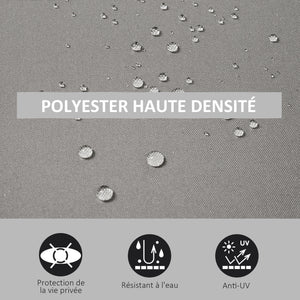 Store latéral brise-vue rétractable 300 x 160 cm, paravent extérieur en aluminium, protection solaire, brise-vue extensible pour balcon, jardin, terrasse, gris