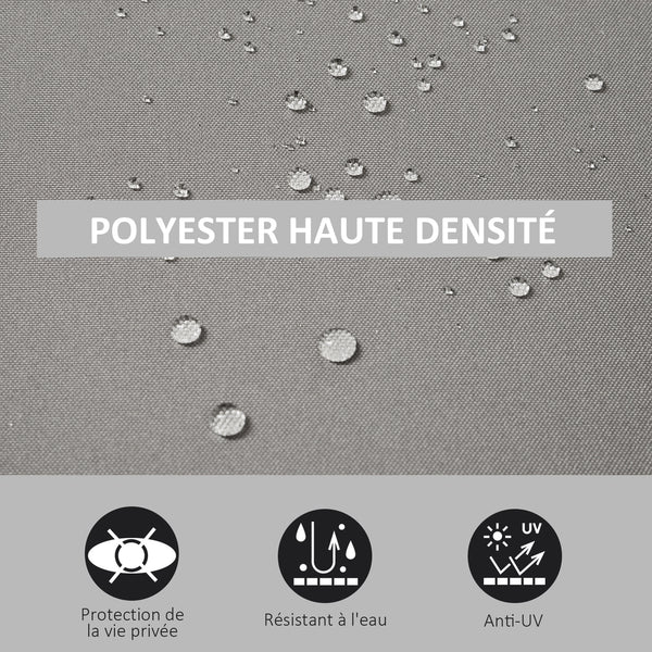 Store latéral brise-vue rétractable 300 x 160 cm, paravent extérieur en aluminium, protection solaire, brise-vue extensible pour balcon, jardin, terrasse, gris