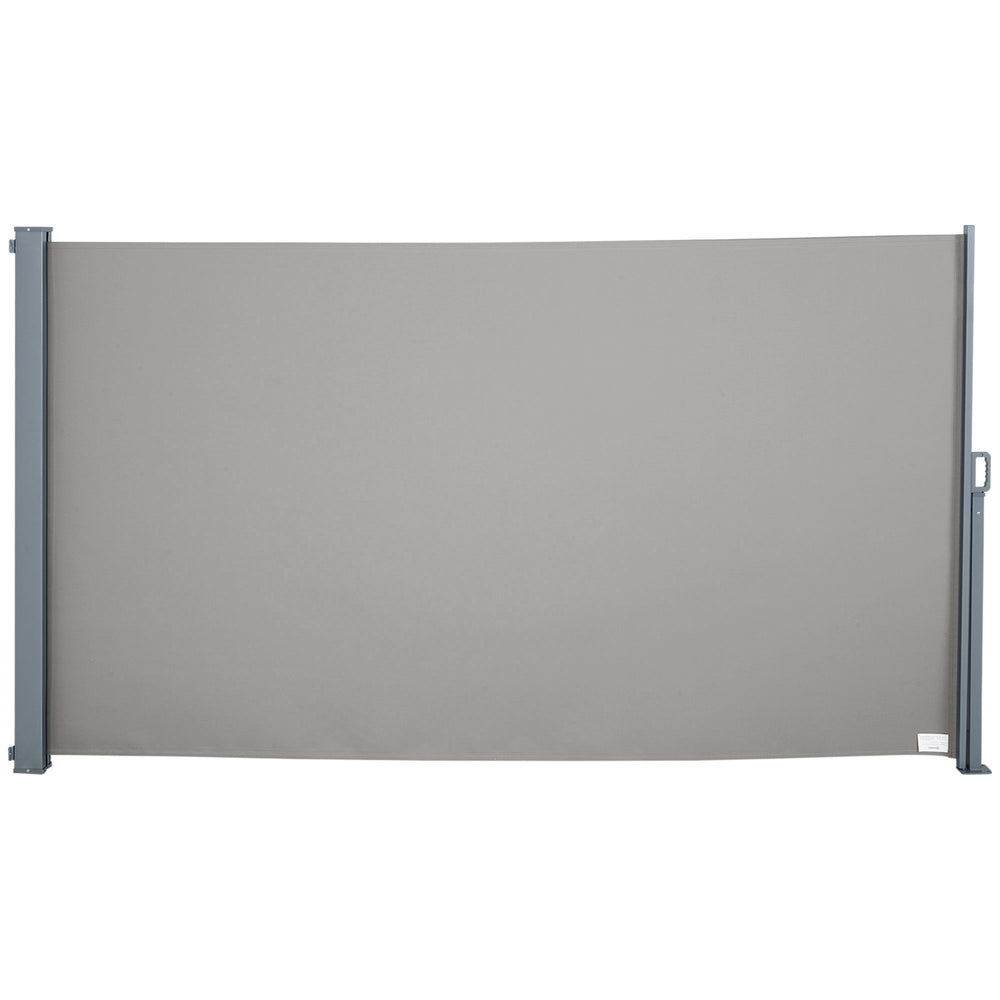 Store latéral brise-vue rétractable 300 x 160 cm, paravent extérieur en aluminium, protection solaire, brise-vue extensible pour balcon, jardin, terrasse, gris
