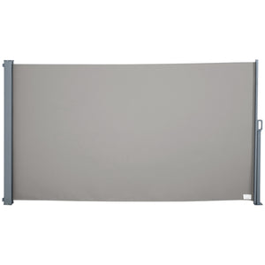 Store latéral brise-vue rétractable 300 x 160 cm, paravent extérieur en aluminium, protection solaire, brise-vue extensible pour balcon, jardin, terrasse, gris