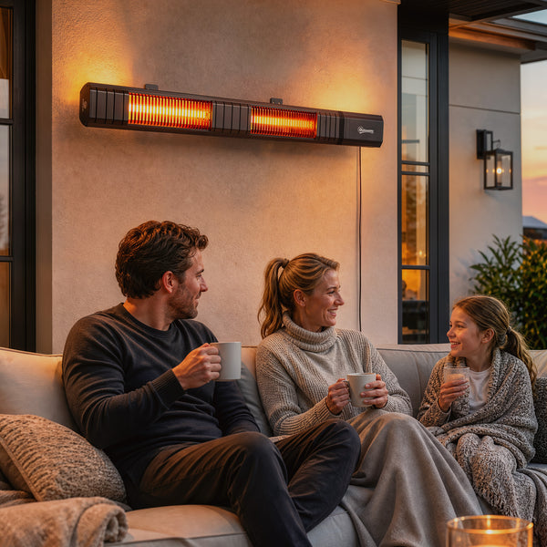 Radiateur Infrarouge 3000W, Chauffage Extérieur Électrique Mural IP65 avec Télécommande, Écran LED, Minuterie, 9 Niveaux, Chauffage Radiant pour Terrasse, Intérieur, Jardin, Balcon, Noir