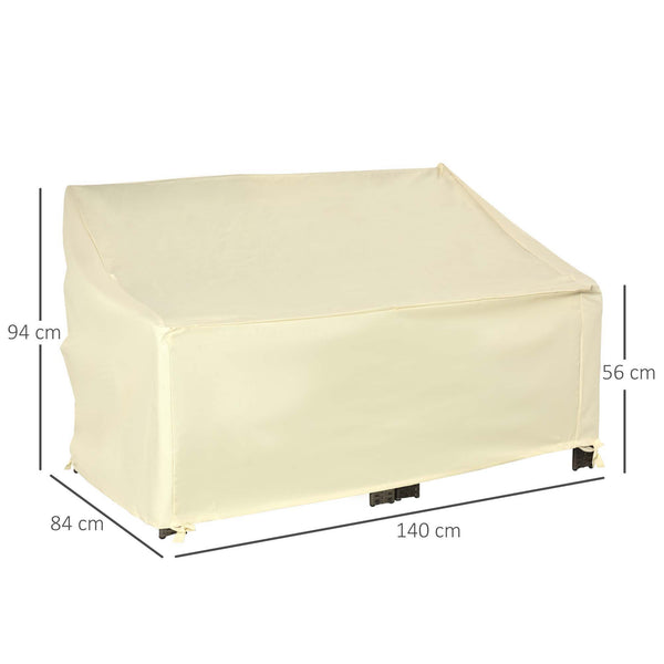 Housse de Protection mobilier de Jardin bâche étanche 140L x 84l x 56/94H cm Oxford Haute densité 600D Beige