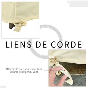 Housse de Protection mobilier de Jardin bâche étanche 140L x 84l x 56/94H cm Oxford Haute densité 600D Beige