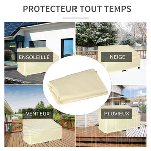 Housse de Protection mobilier de Jardin bâche étanche 140L x 84l x 56/94H cm Oxford Haute densité 600D Beige
